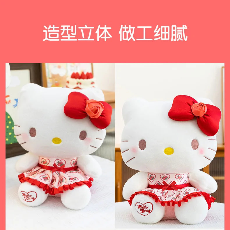 Cute Rose Cat Character Plush Stuffed Doll Toy