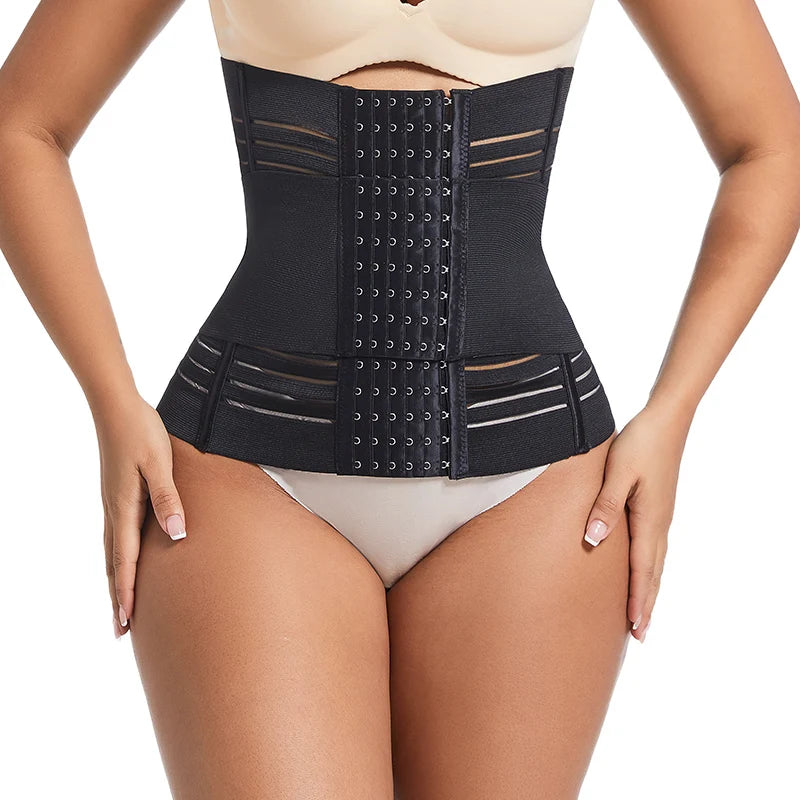 7-Bone Waist Trainer Corset with Double Tummy Control & Breathable Design