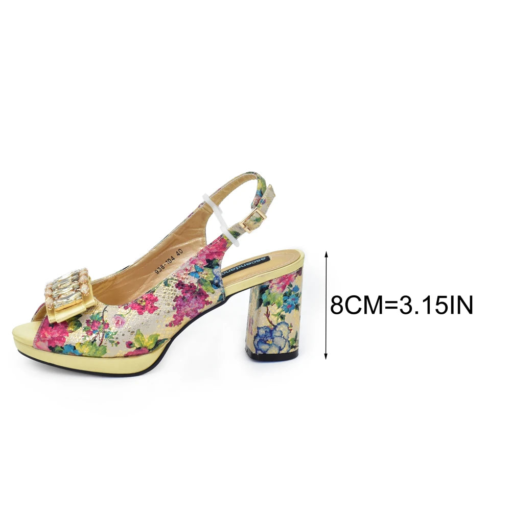 Italian Design Rhinestone-encrusted Ladies Party Shoes And Special Bag High Heels And Dual Purpose Bag Women's Shoes