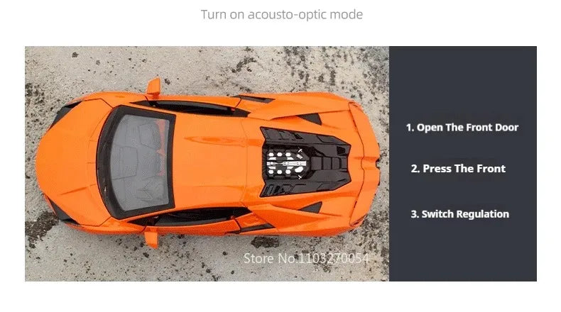 1:24 Bolide Revuelto Alloy Model Diecast Car Toys Doors Opened Sound Light Pull Back Miniature Vehice Boy Adult Birthday Present
