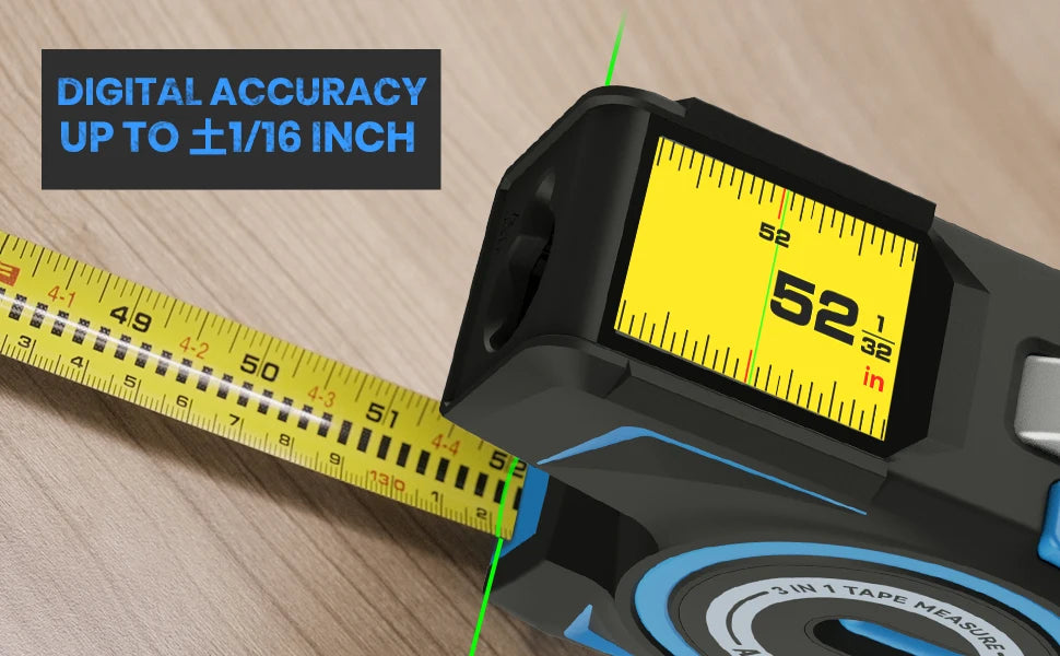 100M Laser Tape Measure Rechargeable Digital Distance Meter with Green Laser Line & IPS Display