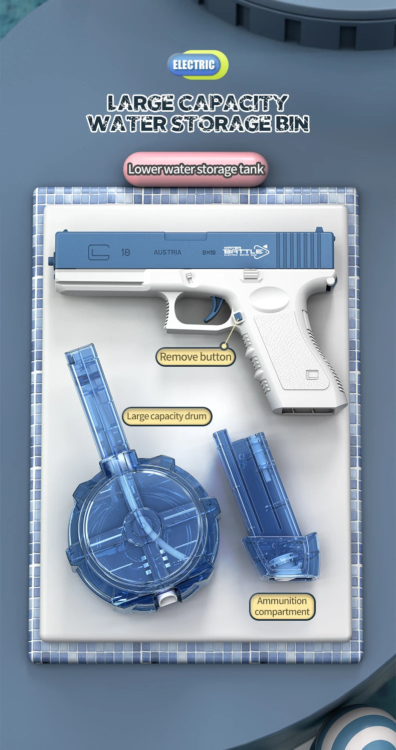 Electric M416 Water Gun with Full Automatic Shooting – Rechargeable Summer Outdoor Water Blaster
