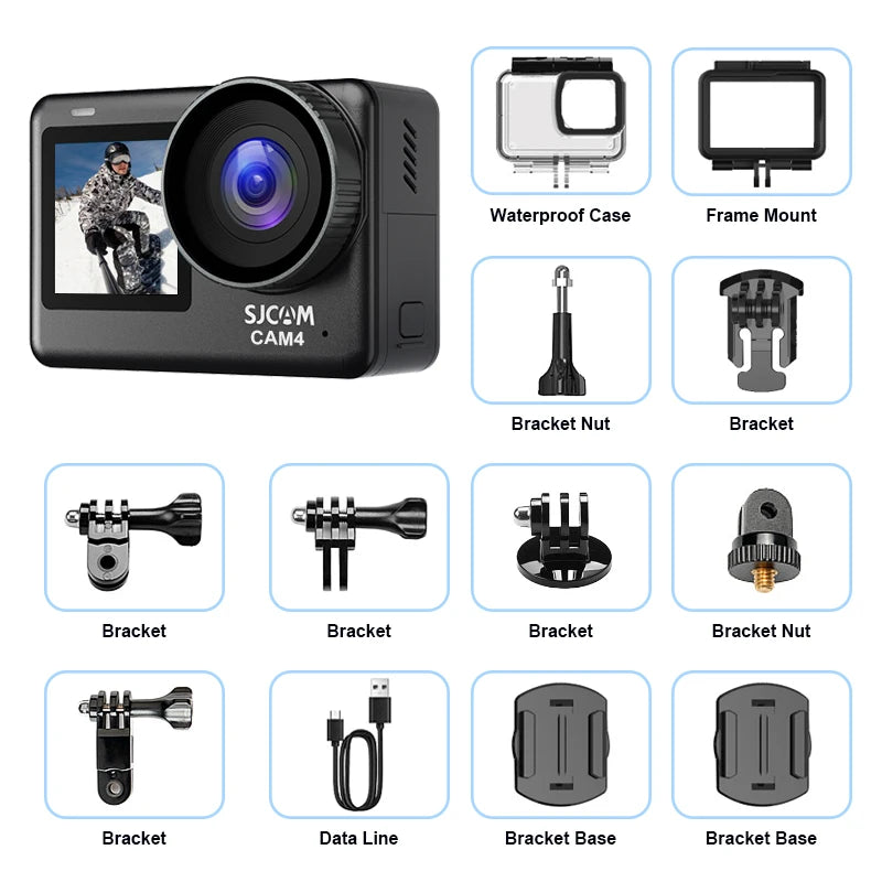 4K Action Camera with 2.33 Inch Touch Screen 5G WiFi HDR and 30M Waterproof Housing