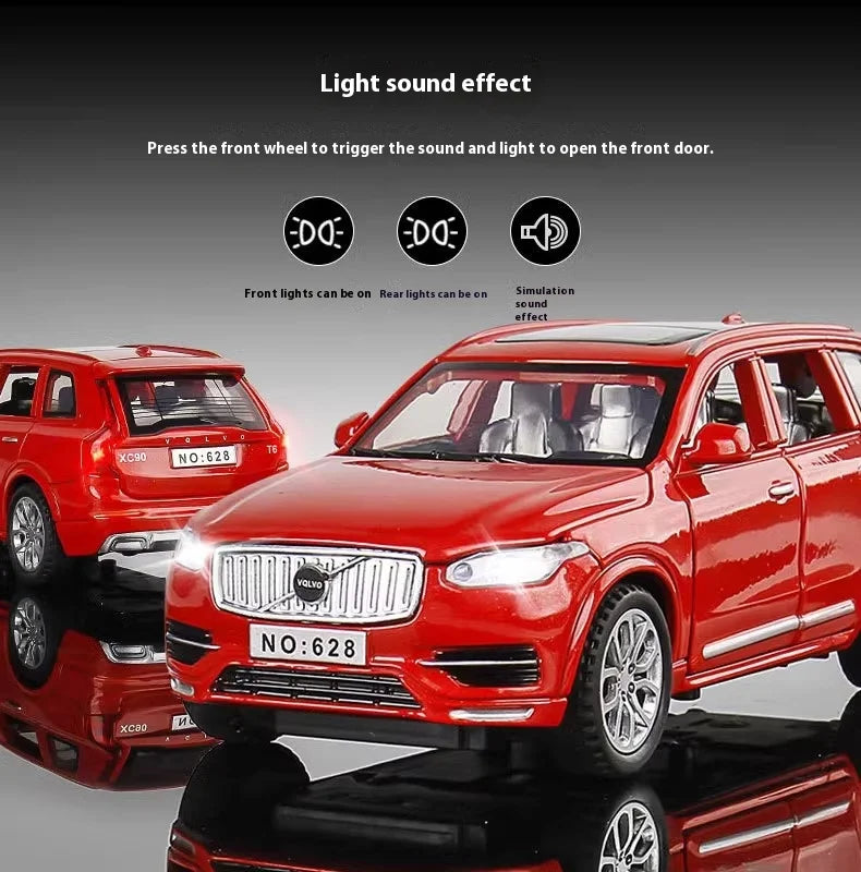 Simulation 1:32 Volvo XC90 SUV Alloy Diecast Metal Model Sound & Light Toy Car Central Control Ornaments Display Present For Boy