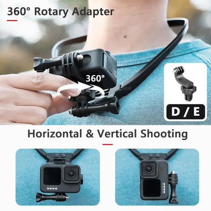 Neck Hold Mount for Insta360 X3 GoPro Hero 11 10 9 DJI Osmo Action Camera Anti-shake Lanyard Strap for GoPro Accessories