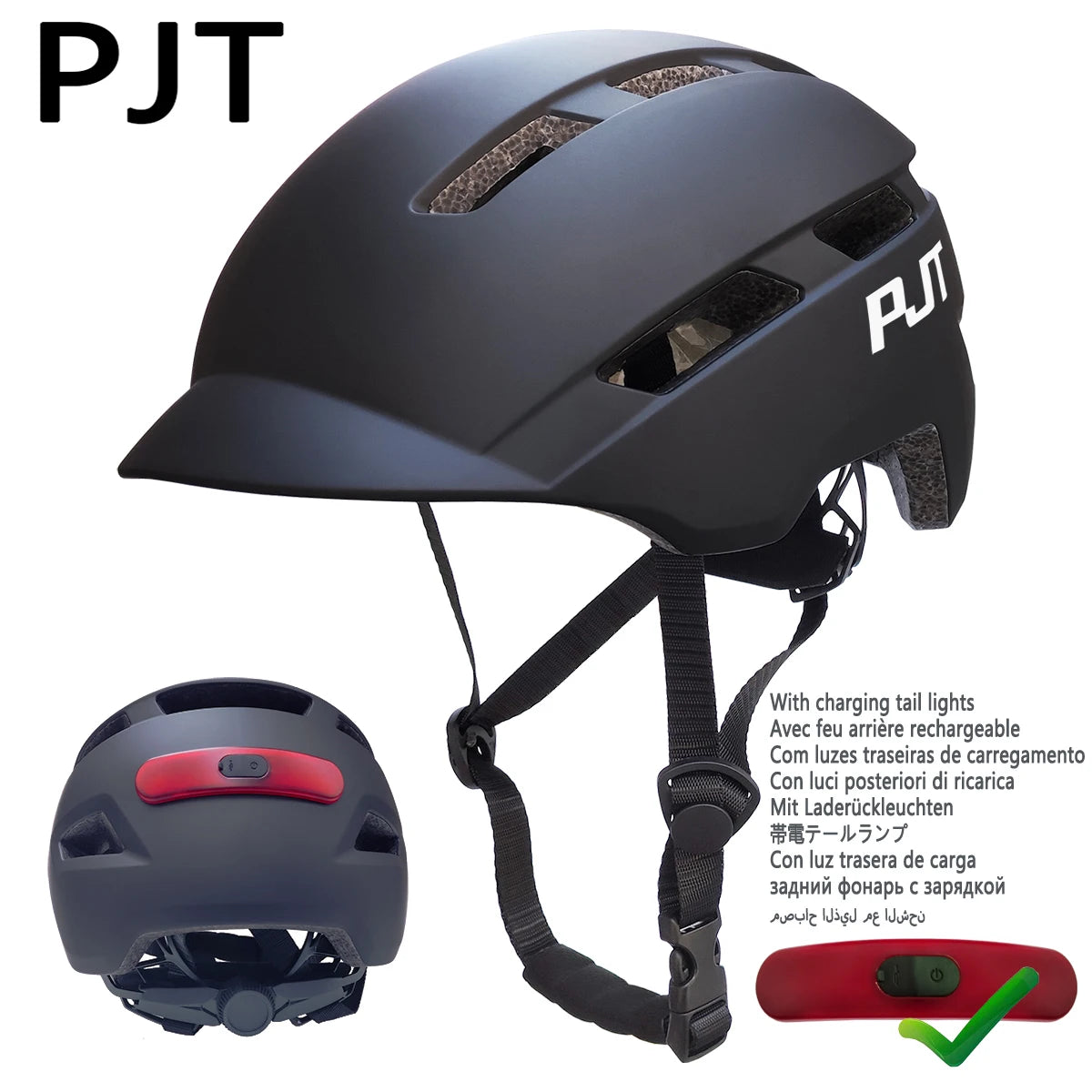 Rechargeable LED Cycling Helmet For Road Mountain Bike And Electric Scooter