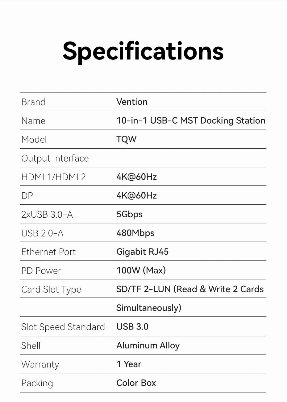 MST Docking Station Type C to HDMI DP 4K 60Hz RJ45 USB 3.0 HUB PD 100W USB C Splitter for PC Laptop Macbook Tablet
