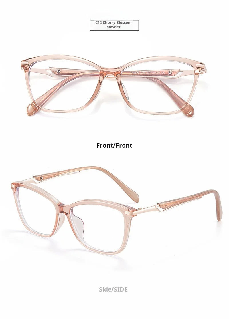 Retro Square Cat Eye Lightweight TR90 Eyeglasses Frames for Women