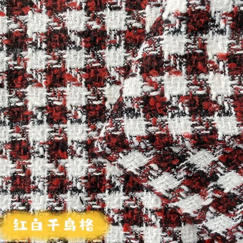 0.5M/1M/2M/3M High Quality fiber plaid woven tweed fabric for garment DIY coat clothing sewing quilting Cloth by the meter