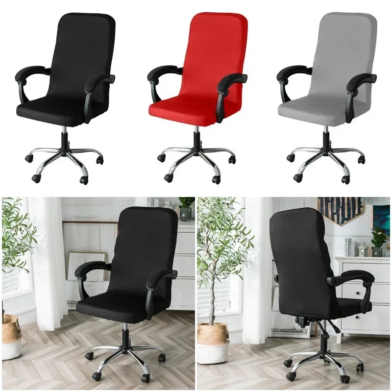 M/L Size Office Chair Covers Stretch Spandex Anti-dirty Computer Seat Chair Cover Removable Office Chair Slipcovers Solid Color