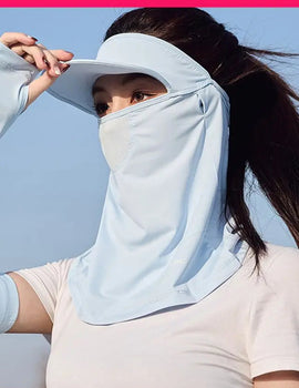 Sunscreen Mask Female Visor UV Protection Eye Protection Angle Cover Full Face Nylon Ice Silk Summer Thin Breathable Shade Mask