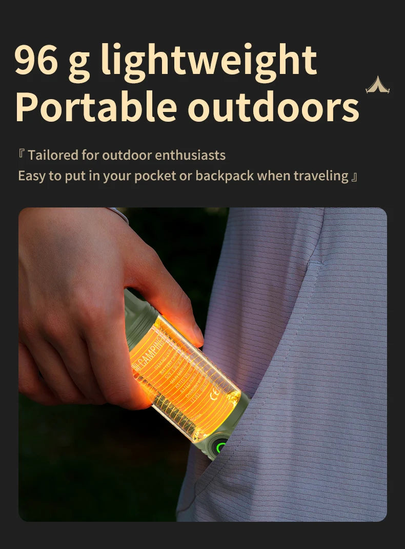 Rechargeable LED Camping Light Hanging Flashlight with 3 Light Modes SOS Emergency Portable Lantern