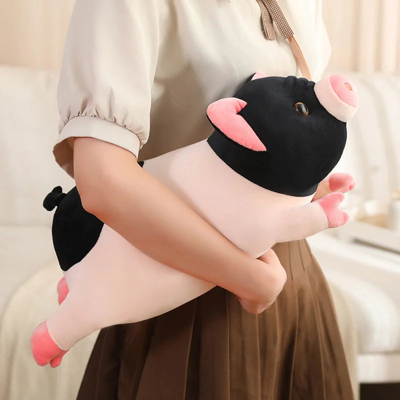 Cute Miniature Pig Plush Stuffed Animal Lying Down Pillow