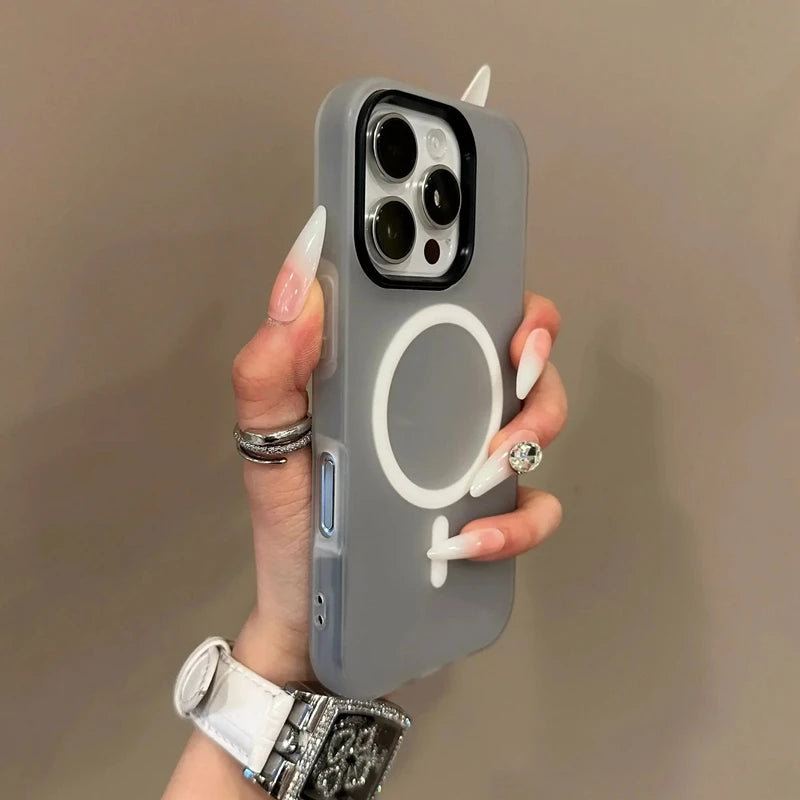 Luxury Candy Color 2 IN 1 Magsafe Case for iPhone 17 16 15 14 Plus 17 Air Wireless Charge Bumper Cover