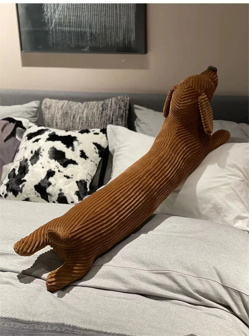Long Sausage Dog Body Pillow Dachshund Stuffed Doll Large Dog Decorative Body Pillow Sleeping Back Cushion Livingroom Decoration