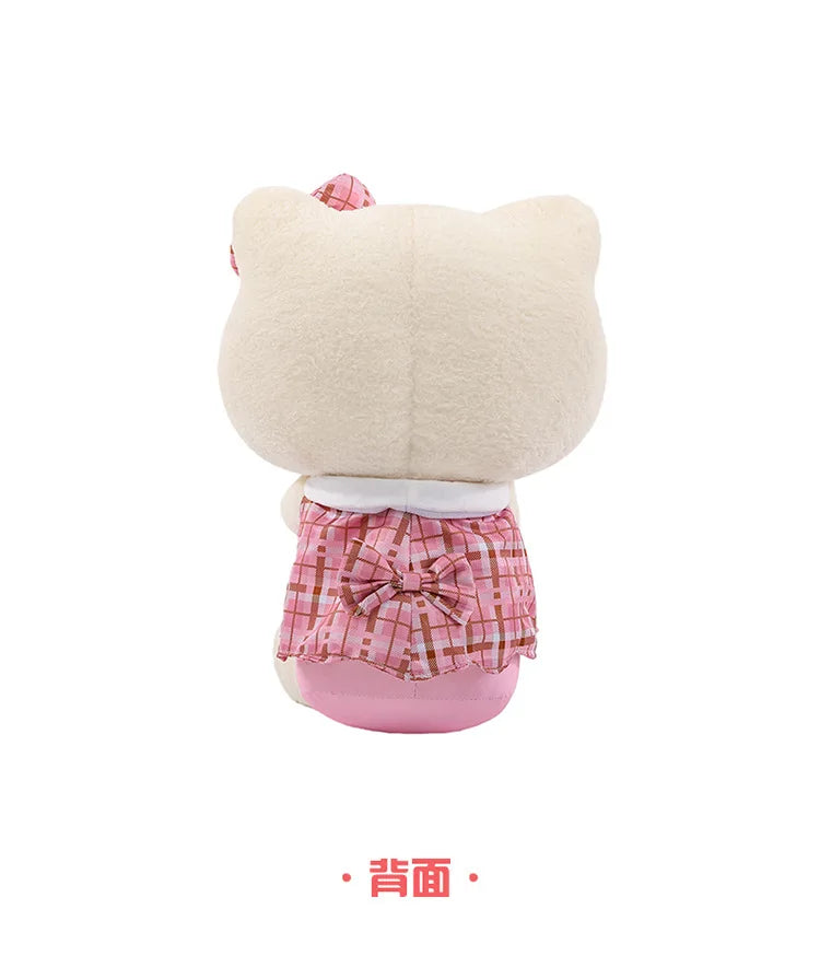 Kawaii Retro Hello Kitty Stuffed Doll Sanrio Plush Toy Kids Anime Birthday Gift Wholesale Large Sanrio Kitty Soft Stuffed Doll
