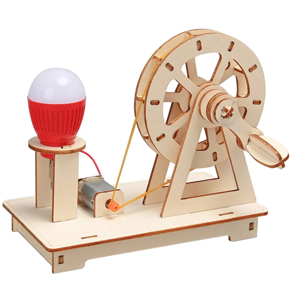 DIY Science Toys Wooden Puzzle Assembled Model Aviation Satellite Fan Solar Energy Science Discovery STEAM Education