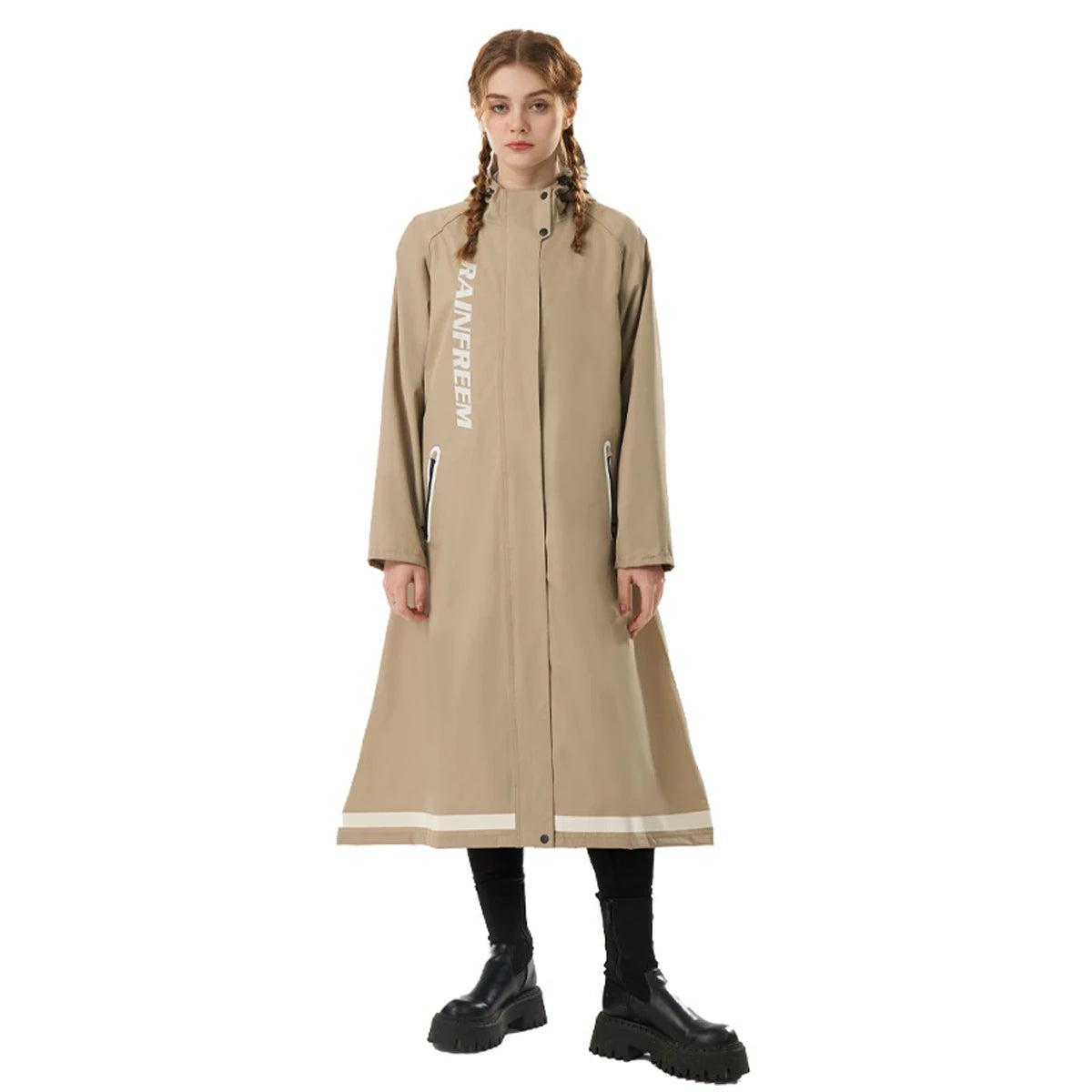 Long Waterproof Oxford Cloth Rain Poncho with Hood for Adults