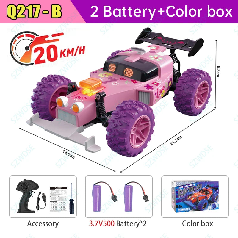 High Speed RC Car With LED Lights Sports Off-road 2.4GHz Remote Control Climbing Vehicles Cars Toys for 's Toy