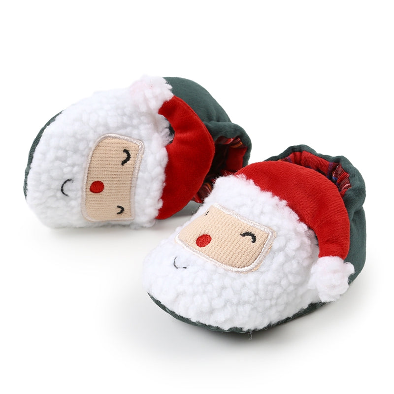 Christmas  Shoes  Winter Snow Boots Cute Cartoon Santa Claus Warm  Walking Shoes Girls Boy Crib Shoes First Walker