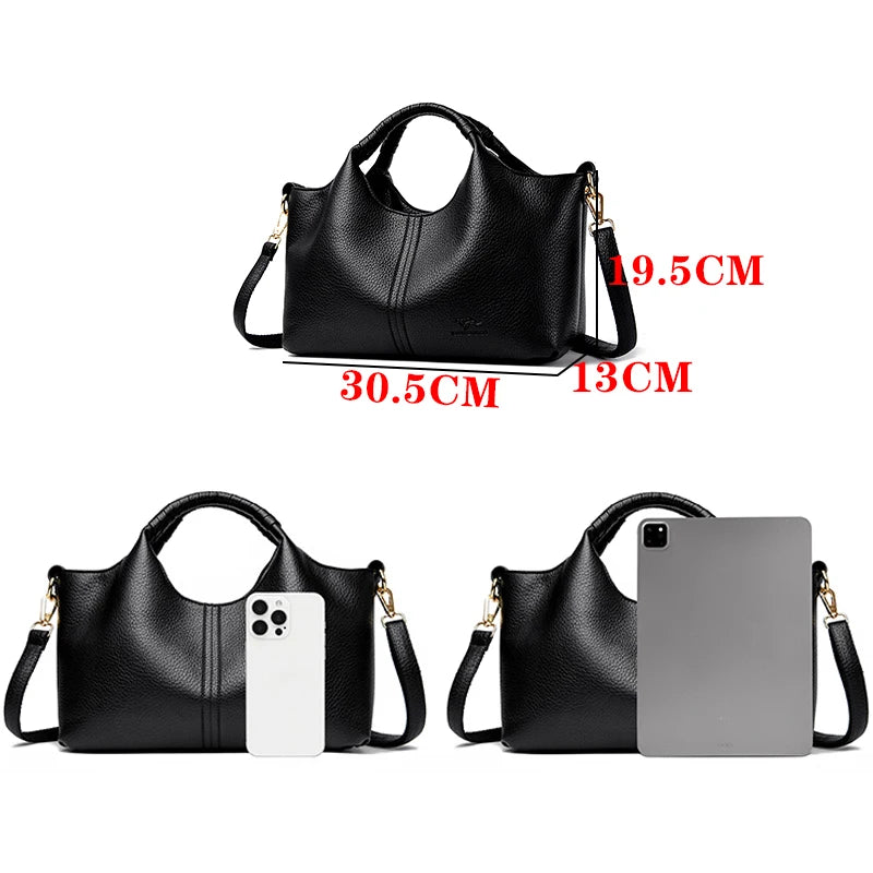 Leather Shoulder Bags For Women Ladies Luxury Handbag Crossbody Bag Zipper Messenger Solid Color Saddle Bag