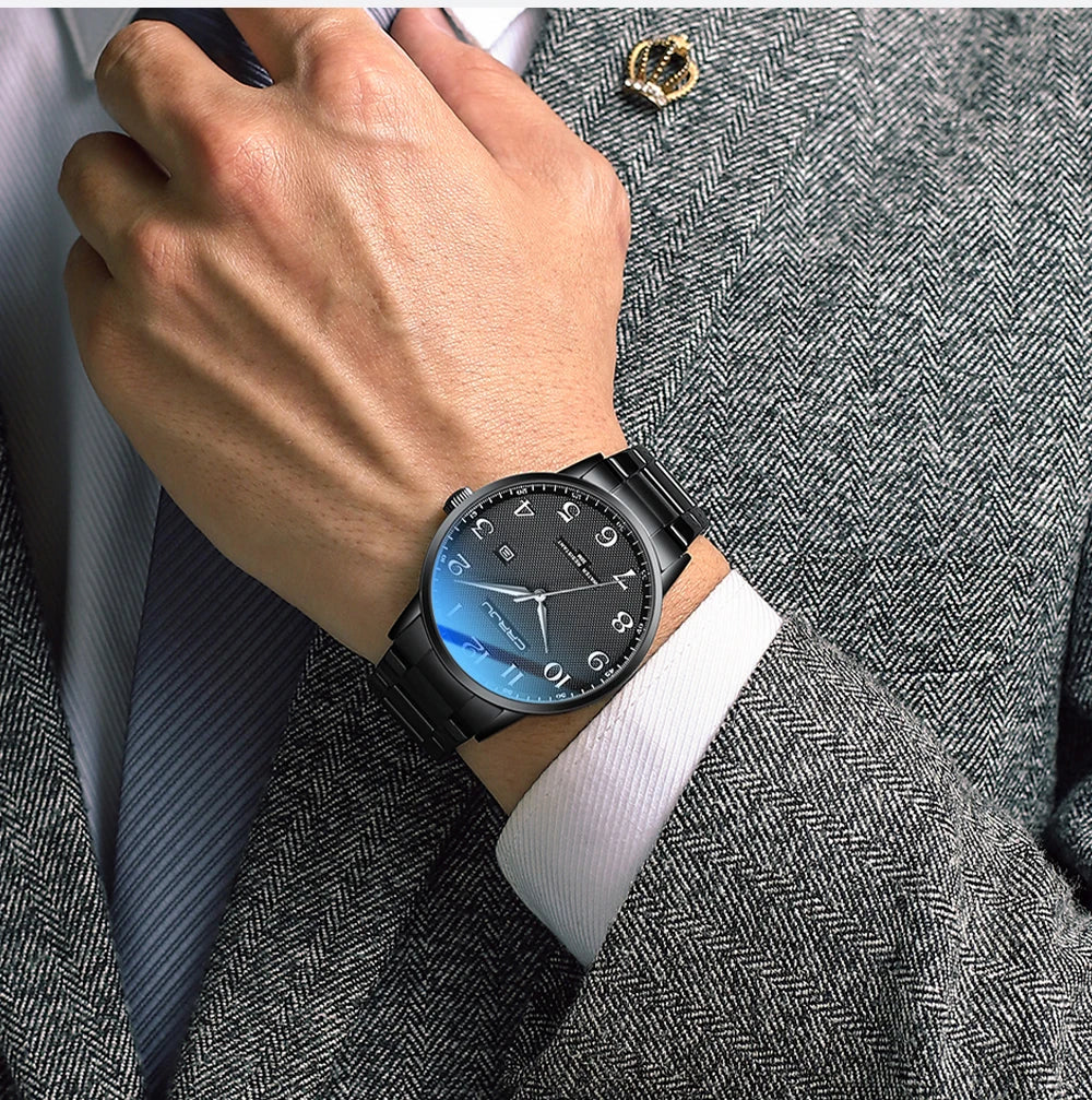 New Fashion Men's Watches Stainless Steel Top Brand Luxury Waterproof Men Quartz Wristwatches Relogio Masculino