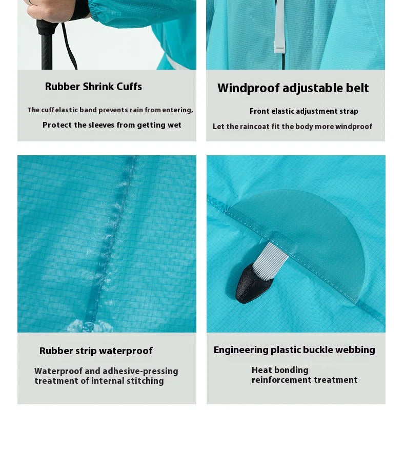 Ultralight Waterproof Zipper Raincoat for Hiking Camping and Travel