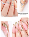 3PCS Rhinestones Glue Gel Set Mirror Nail Powder With Nail Liner Brush UV LED Transparent Adhesive Glue Gel