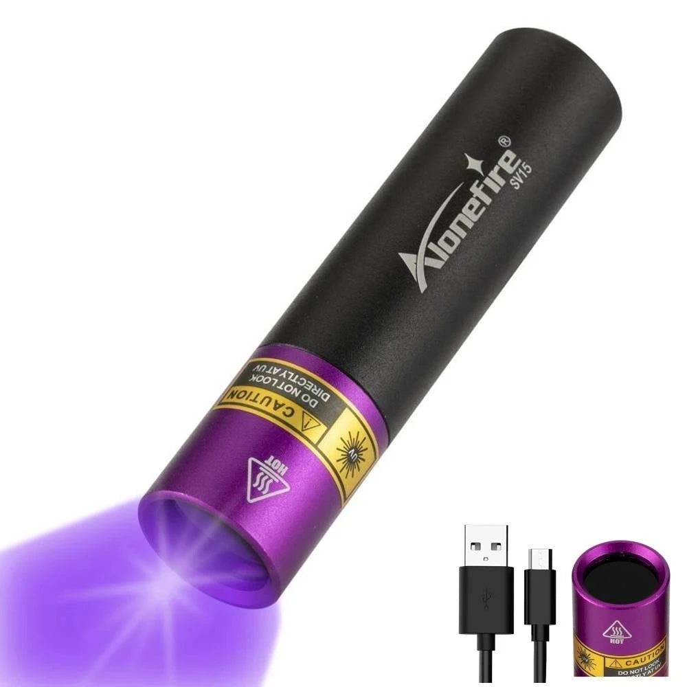 365nm UV Rechargeable Blacklight Flashlight For Detection