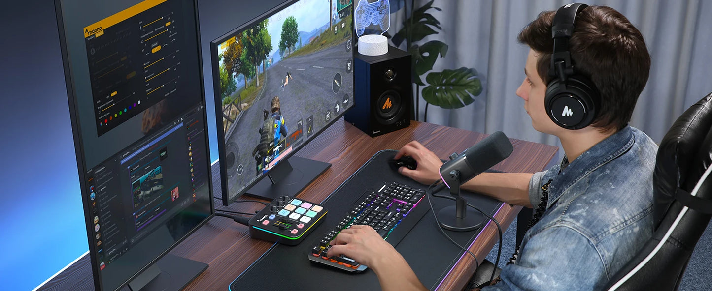 PD100X Dynamic Microphone Software Noise Reduction Included RGB gaming mic Enhances gaming experience Ideal for recording