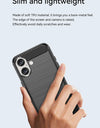 For iPhone 16 Case Silicone Carbon Fiber Protector Case For iPhone 16 Pro Max 16 Plus Cover Shockproof Rubber TPU Cover Case