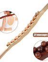 Guasha Wood Stick Tool Wood Therapy Massage Tool for Body Shaping,31 Beads Back Massage Roller Stick,Lymphatic Drainage Massager