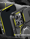 Heavy-Duty Armor Slide Camera Protection Case For iPhone 16 15 14 13 12 11 Pro Max Plus Magnetic 360° Rotating Ring Stand Cover