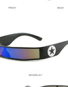 Cyberpunk Sunglasses  One Piece Shape Wrap  Ring Small Frame Punk Men Women Fashion Trend Futuristic Sunglasses