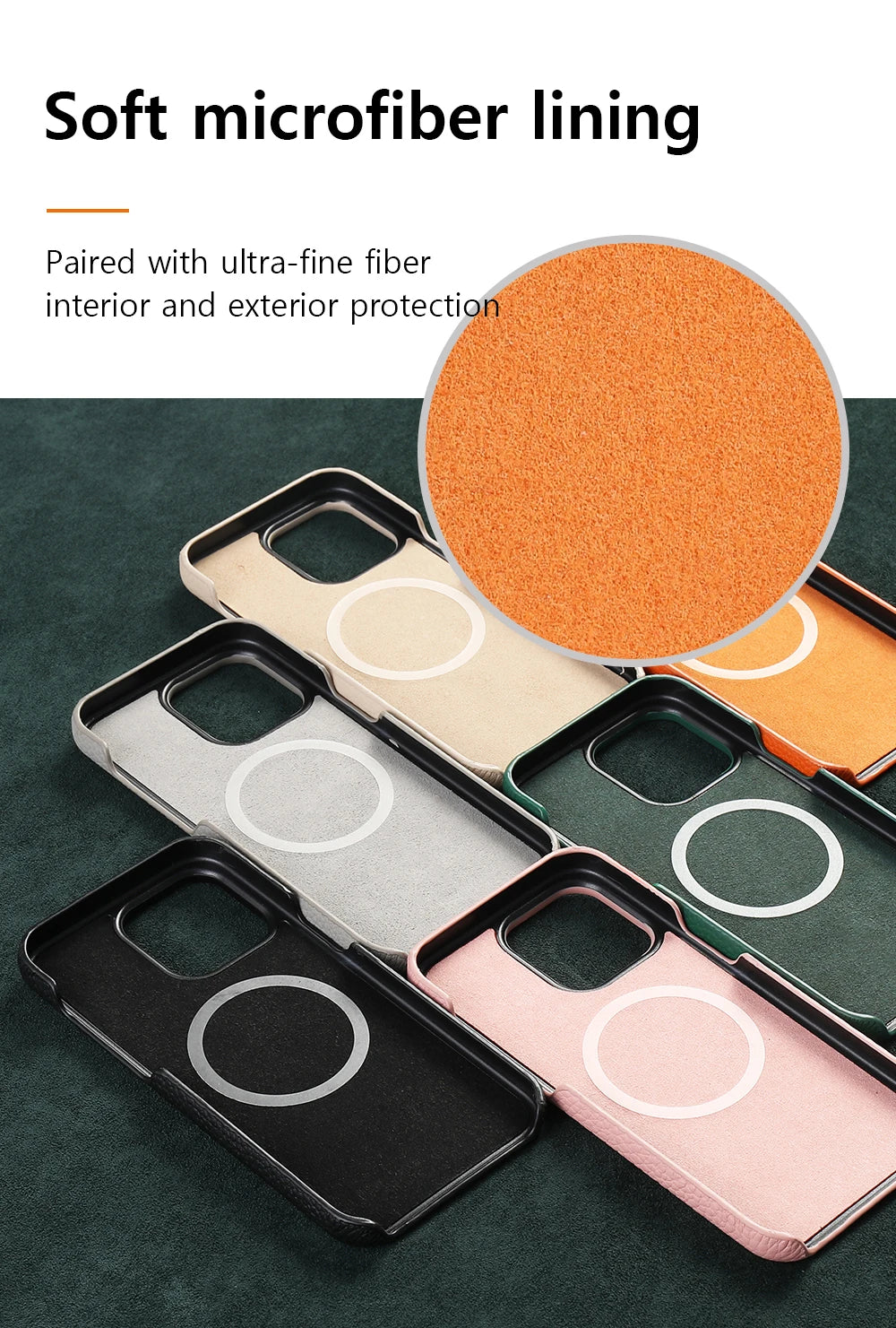 for Magsafe Case for iPhone 15 16 Pro Max Promax 16Pro Natural Cowhide Lychee Leather  Protector Luxury Phone Back Cover