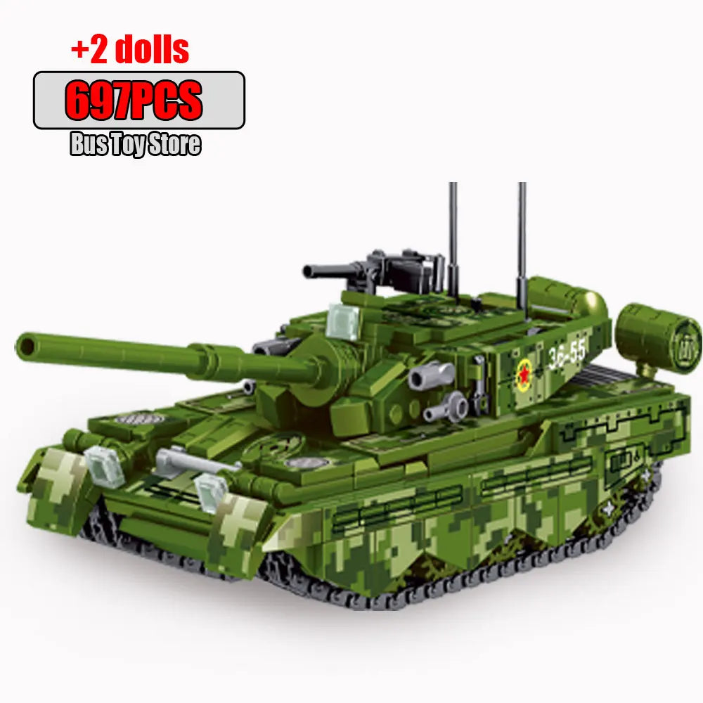 WW2 Military Dongfeng 21 Missile Transportation Car Model Weapons Series Military Leopard II 99A Tank World War II DIY Toys Gift