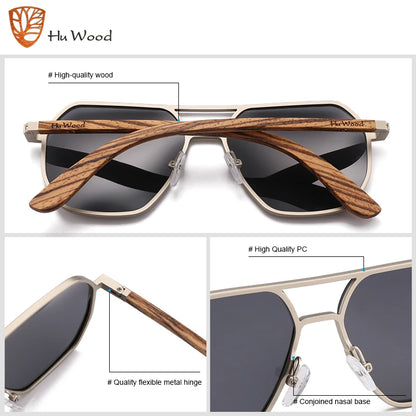 Alloy Sunglasses Men Women Wooden Polarized Sun Glasses Driving Uv400