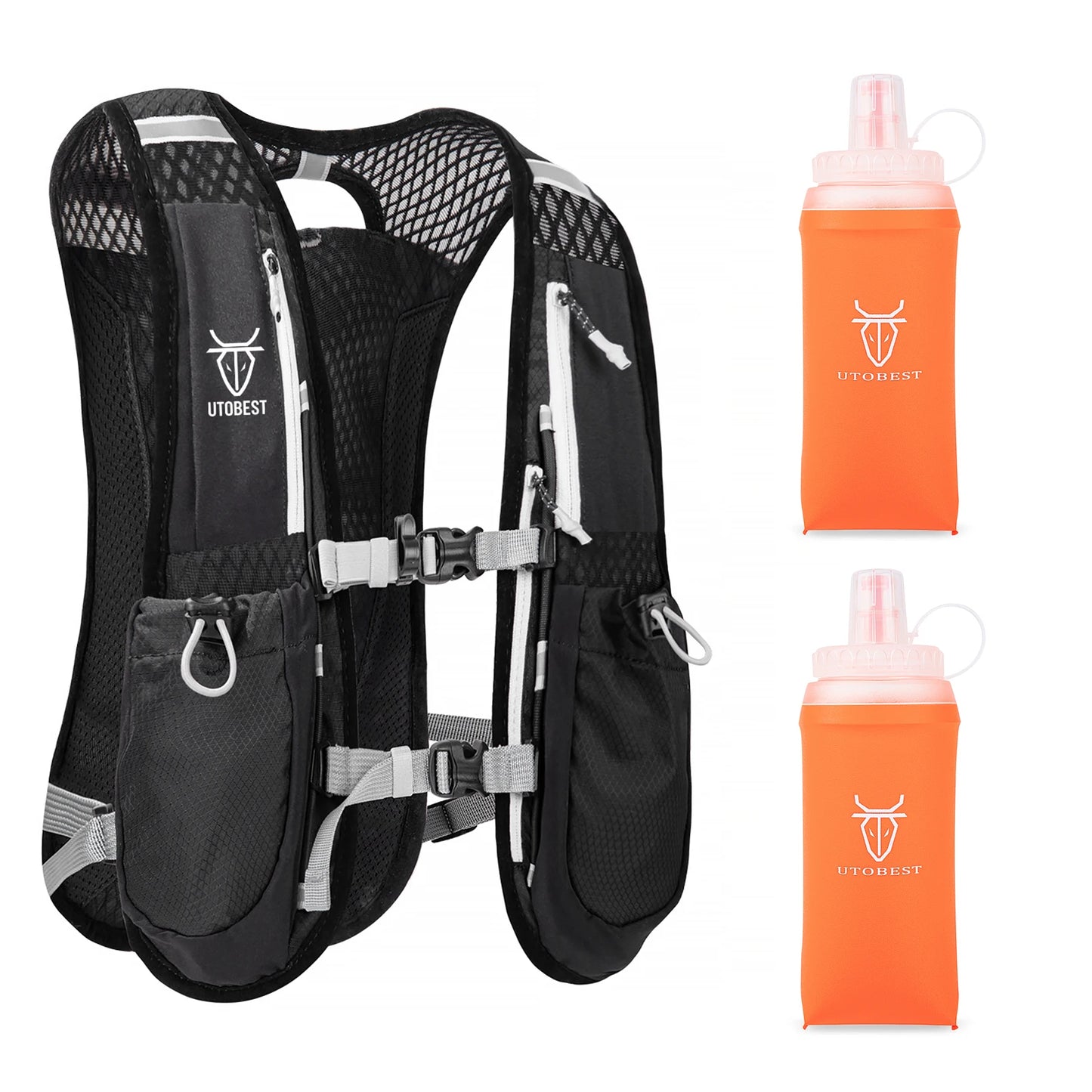 Trail Running Backpack 5L Ultra Lightweight Hydration Vest Breathable Functional Pack for Marathon Cycling Hiking