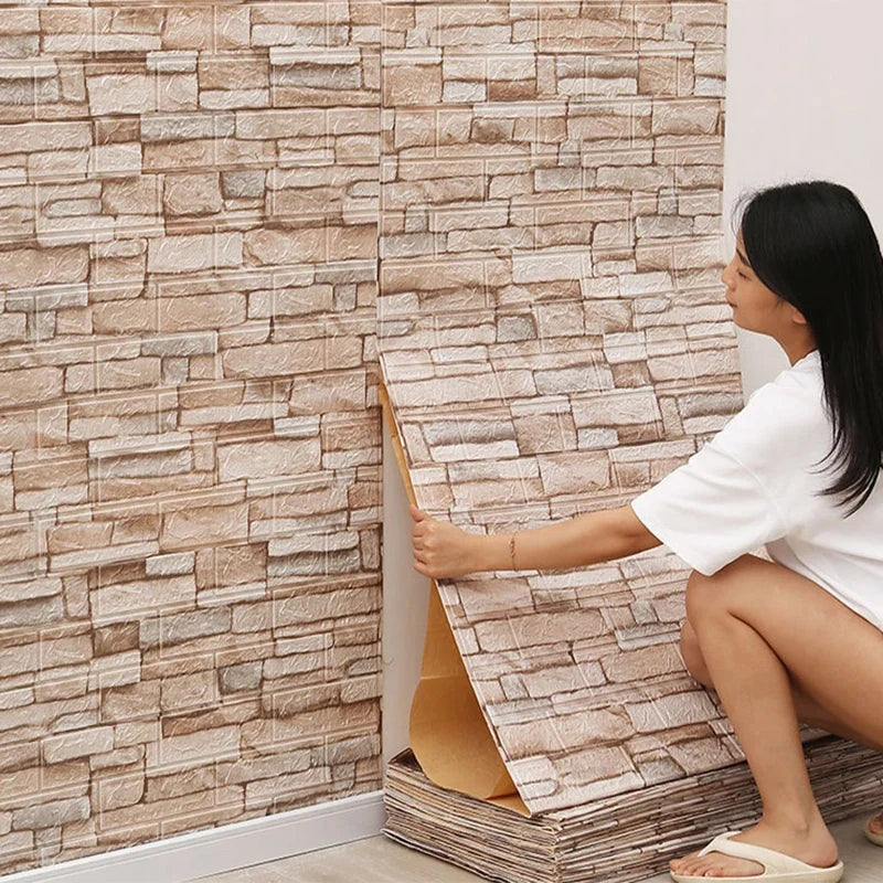 3D Wallpaper Decoration Self-adhesive Antique Foam Brick Wallpaper