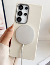 Luxury Leather Pattern For Magsafe Magnetic Phone Case For Samsung S25 Ultra S24 Plus S23 S22 S21 S20 FE Matte Shockproof Cover