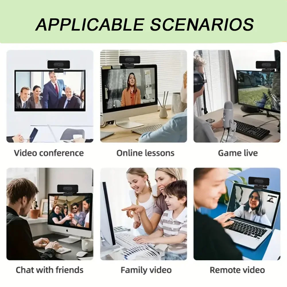 4K UHD Webcam 10X Zoom Web Cam for Pc 13MP Autofocus USB Camera with Microphone for Laptop Online Teaching Video Conference