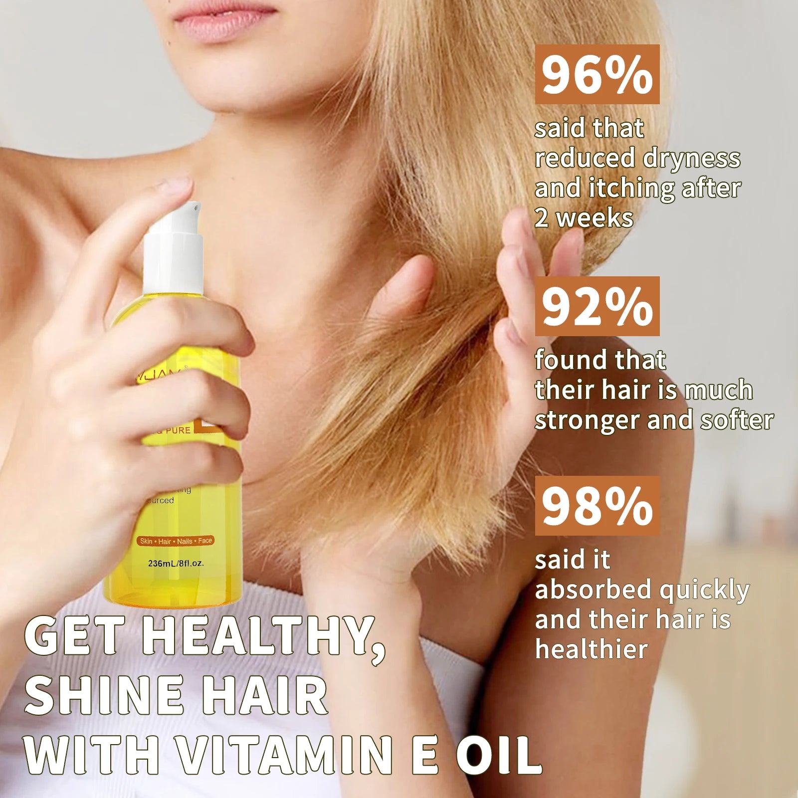 118ml/236ml Vitamin E Jojoba Sunflower Seed Oil for Skin Care Face Care Hair Care Essential Oil Moisturizing Nourishing