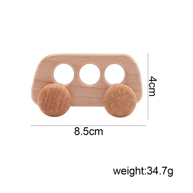 Baby Wooden Car Wooden Child Block For Babies BPA Free Organic Beech Animal Shape Baby Toy  Car Montessori Toys  Handmade Crafts