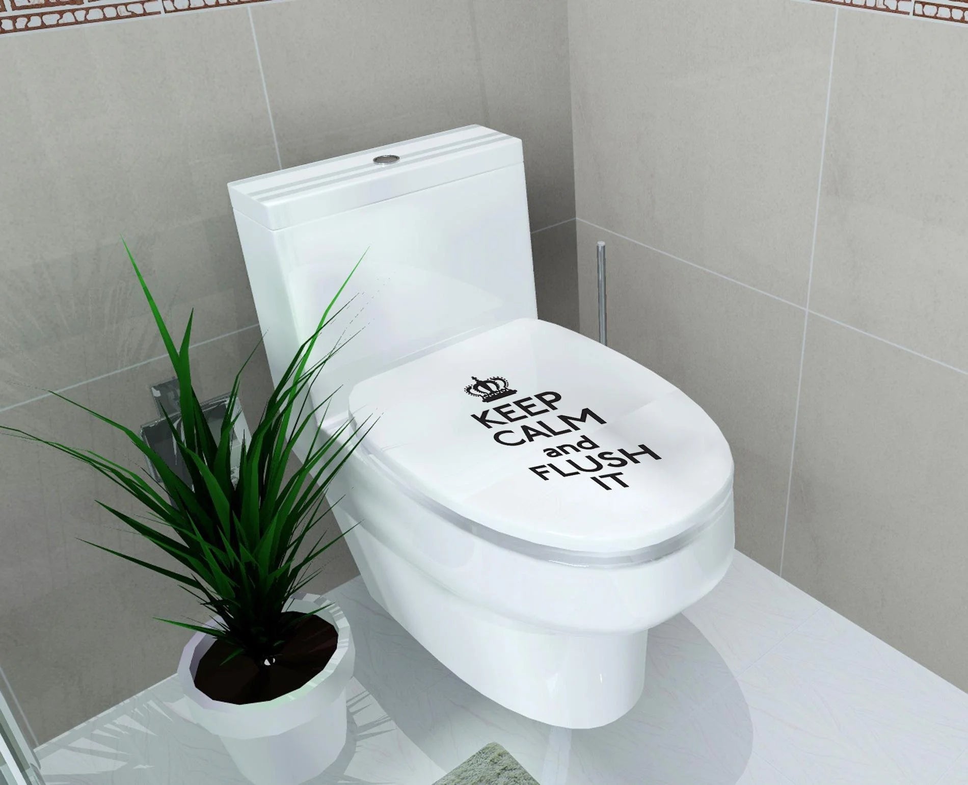 DIY 3D Toilet Lid Seats Cover Wall Stickers Bathroom Decal Mural Home Decoration