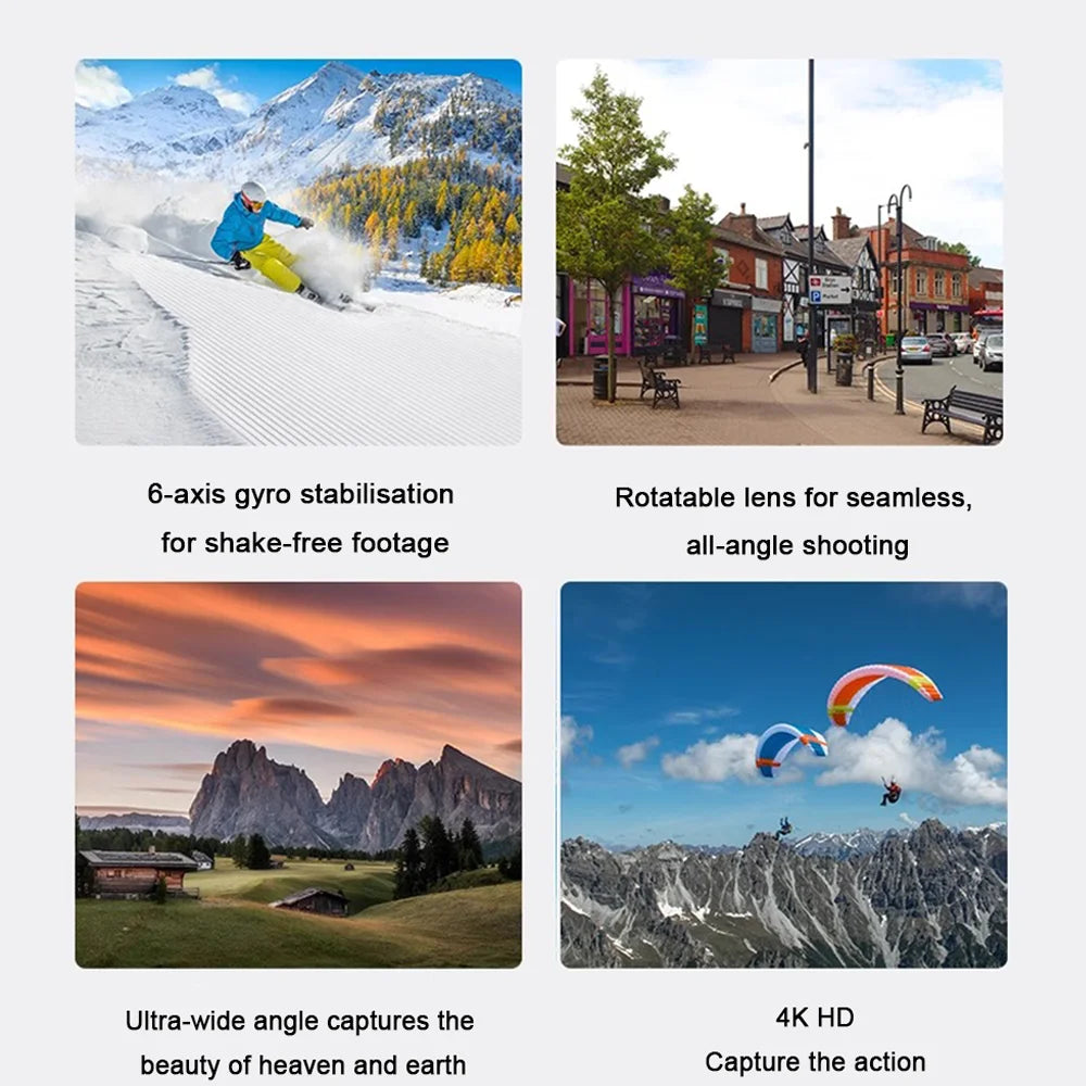 Pocket Action Camera 4K Moto Recording BodyCam 1.69