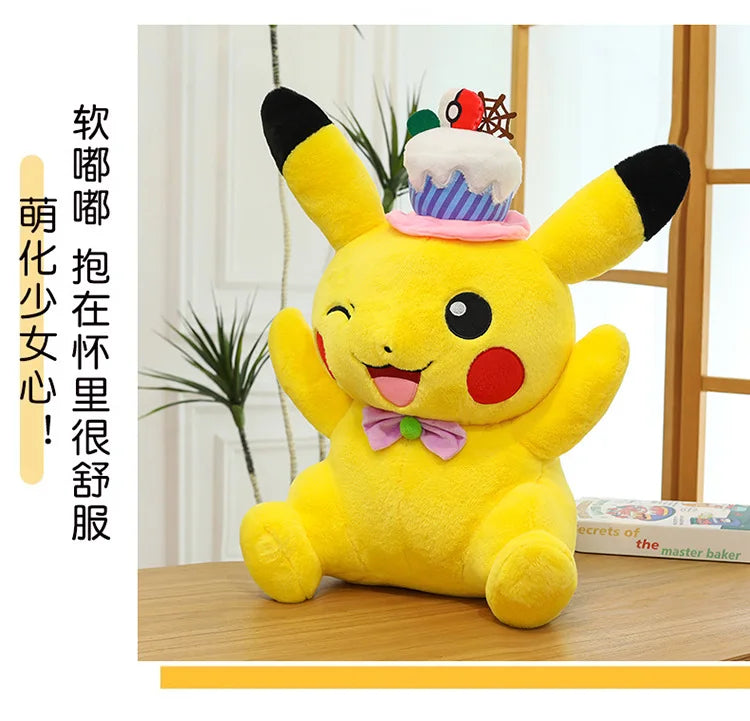 60cm Pokemon Kawaii Pikachu Plush Toy Anime Stuffed Doll Large Pillow Kids Birthday Xmas Gift Pokemon Cake Plushie Arcade