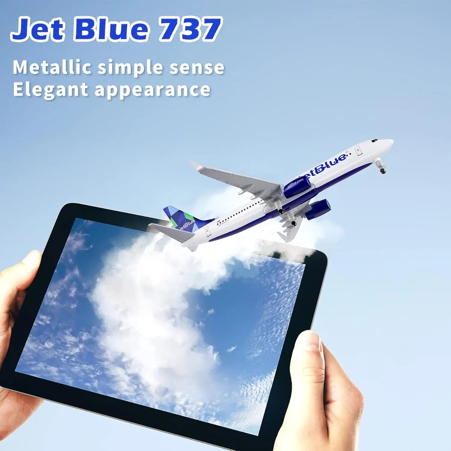 20cm 1/300 Scale Model Plane Diecast Airplanes Jet Blue 737 Airlines Model Airplane for Collections & Gifts
