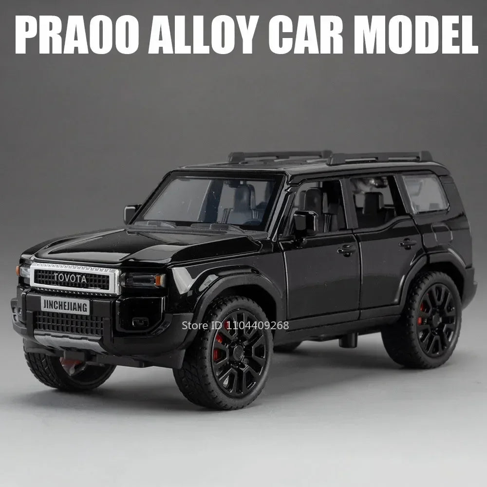 Scale 1:32 Prado Alphard Toy Car Model Alloy Diecast Doors Opened Light Sound Off-road Miniature SUV Hobby Ornaments Gifts