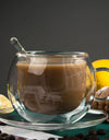 180/250ml Double Wall Glass With Dish And Spoon Clear Glass Espresso Cups Set Heat Resistant Handle Coffee Mug Drinkware
