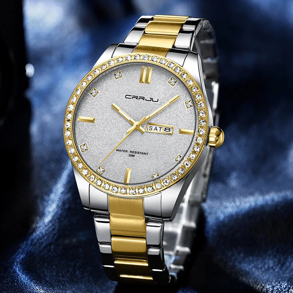 Fashion Business Men Watches Stainless Steel Quartz Wrsitwatches Auto Date Clock with Luminous Hands Relogio Masculino